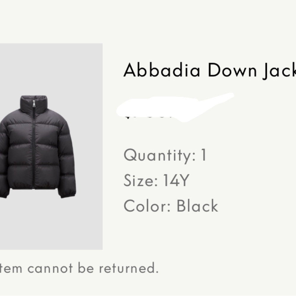 Moncler Abbadia Down Jacket - Black
